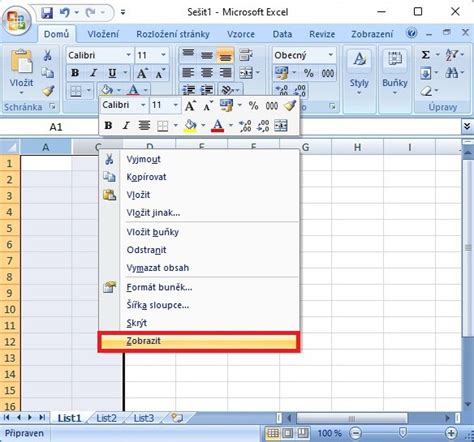 excel zobrazit skryt dky|Excel jak zobrazit skryté řádky a sloupce